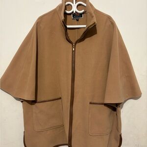 Women's Camel Zip-Up Cape Jacket